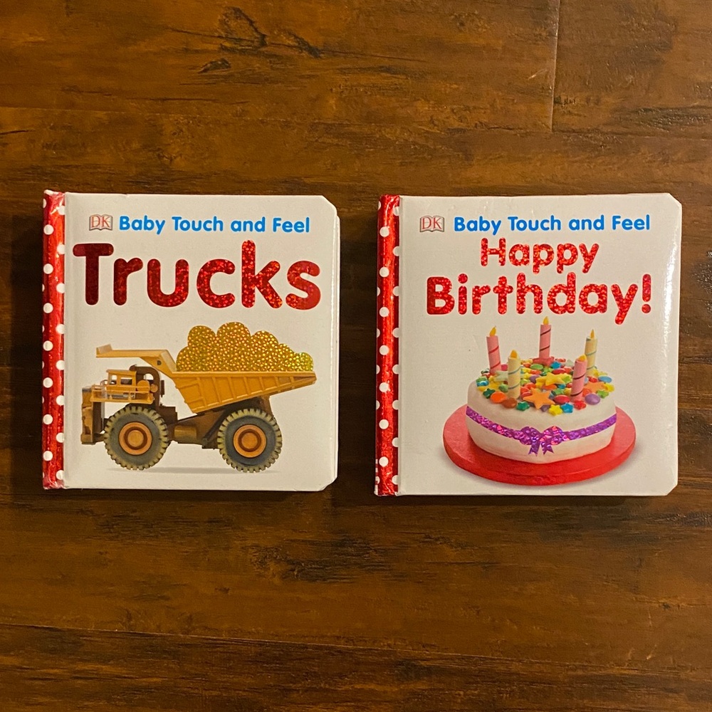 5/$10 Kids Book | 2 Baby Touch and Feel Board Books - Trucks & Happy Birthday